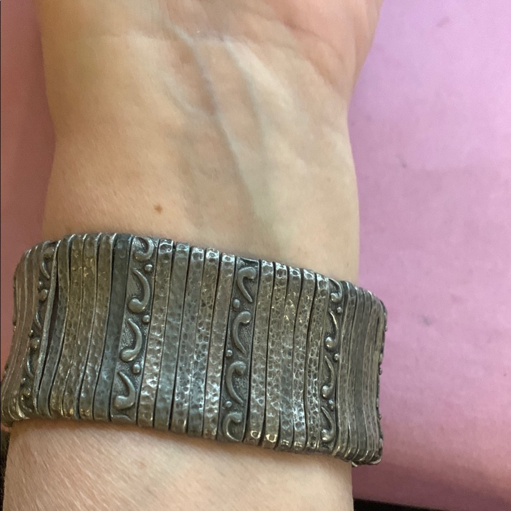 Silver Textured Bracelet - Picture 5 of 13